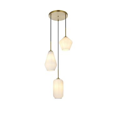 Gene  Pendant in Satin Gold by Elegant Lighting