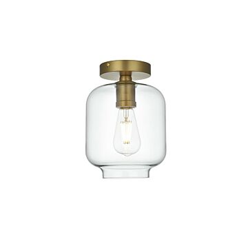 Collier  Flush Mount in Satin Gold by Elegant Lighting