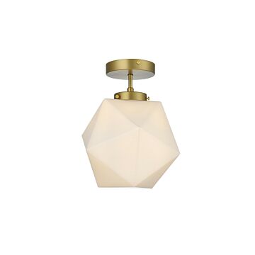 Lawrence  Flush Mount in Satin Gold by Elegant Lighting