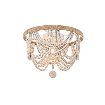 Jolie  Flush Mount in Antiquehite by Elegant Lighting
