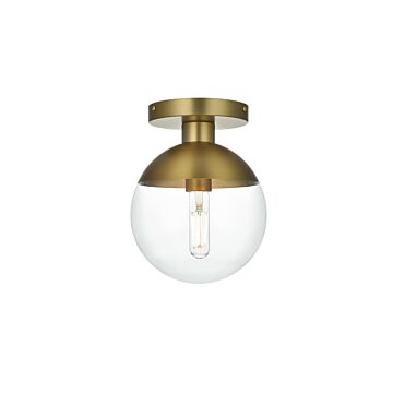 Eclipse  Flush Mount in Satin Gold by Elegant Lighting