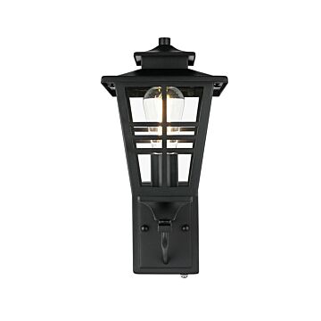 Macon  Outdoor Wall Sconce in Black by Elegant Lighting