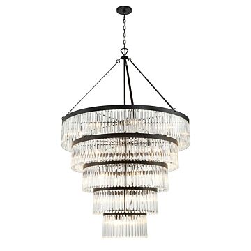 Emory 30 Light Chandelier in Black Forged by Crystorama