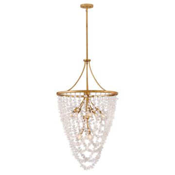 Myra LED Chandelier in Distressed Brass by Fredrick Ramond