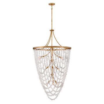 Myra LED Chandelier in Distressed Brass by Fredrick Ramond