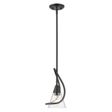 Olympia One Light Mini Pendant in Matte Black by Golden