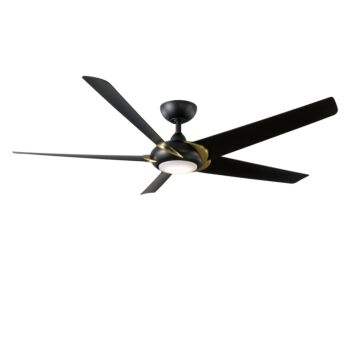 Lucid 62" Ceiling Fan in Soft Brass Arms Matte Black by Modern Forms