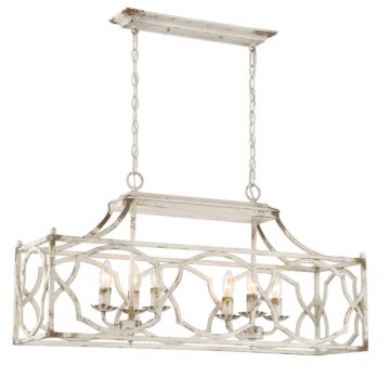 Laurent  Linear Pendant in Antique Ivory by Golden Lighting