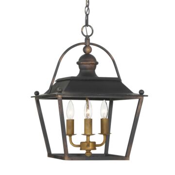 Christoff  Pendant in Antique Black Iron by Golden Lighting