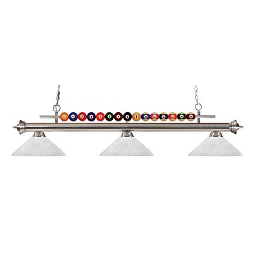 Z-Lite Shark 3-Light Linear Pendant Light In Brushed Nickel