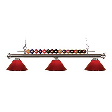 Z-Lite Shark 3-Light Linear Pendant Light In Brushed Nickel