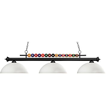 Z-Lite Shark 3-Light Linear Pendant Light In Matte Black