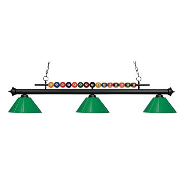 Z-Lite Shark 3-Light Linear Pendant Light In Matte Black