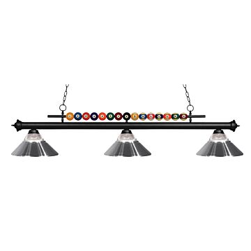 Z-Lite Shark 3-Light Linear Pendant Light In Matte Black