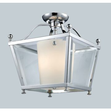 Z-Lite Ashbury 3-Light Semi Flush Mount Ceiling Light In Chrome