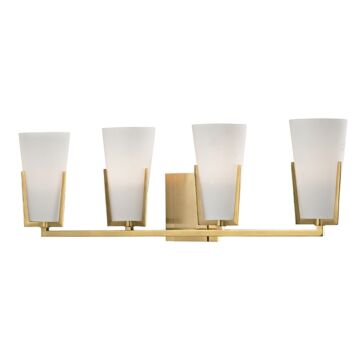 Hudson Valley Upton 4 Light 26 Inch Bathroom Vanity Light in Aged Brass
