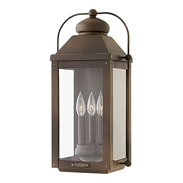 Hinkley Anchorage 3-Light Outdoor Light In Light Oiled Bronze