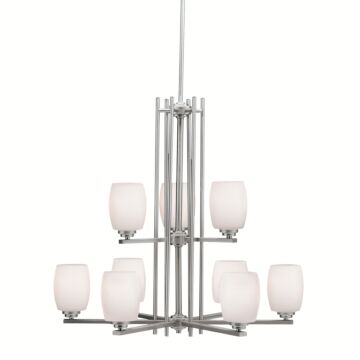 Eileen Nine Light Chandelier in Brushed Nickel by Kichler