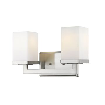 Z-Lite Tidal 2-Light Bathroom Vanity Light In Brushed Nickel