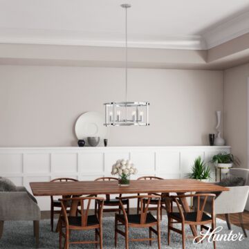 Hunter Astwood 6-Light Chandelier in Polished Nickel