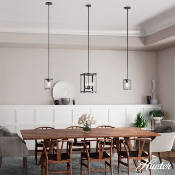 Hunter Astwood 4-Light Chandelier in Matte Black