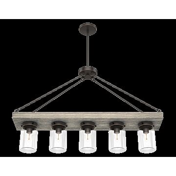 Hunter Devon Park 5-Light Linear Chandelier in Onyx Bengal