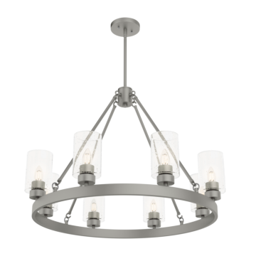 Hunter Hartland 8-Light Chandelier in Matte Silver