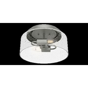 Hunter Hartland 2-Light Flush Mount in Matte Silver