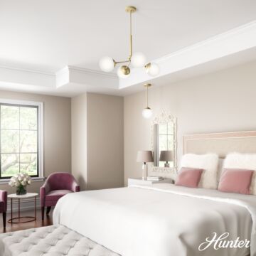 Hunter Hepburn 4-Light Chandelier in Painted Modern Brass