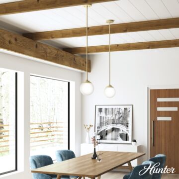 Hunter Hepburn 1-Light Mini Pendant in Painted Modern Brass
