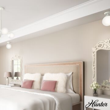 Hunter Hepburn 1-Light Semi-Flush Mount in Matte White
