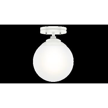 Hunter Hepburn 1-Light Semi-Flush Mount in Matte White