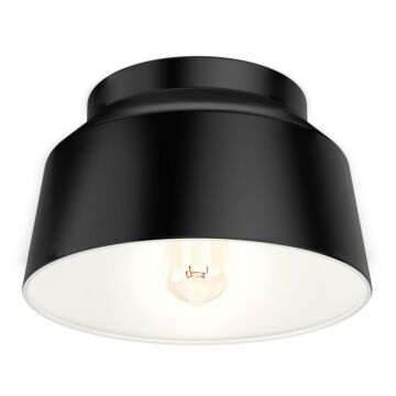 Hunter Cranbrook 1-Light Flush Mount in Matte Black