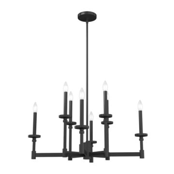 Hunter Briargrove 2-Tier 8-Light Chandelier in Matte Black