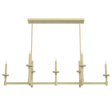 Hunter Briargrove 7-Light Linear Chandelier in Modern Brass