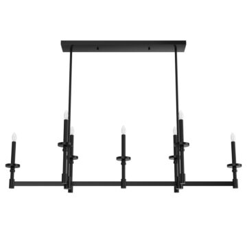 Hunter Briargrove 7-Light Linear Chandelier in Matte Black
