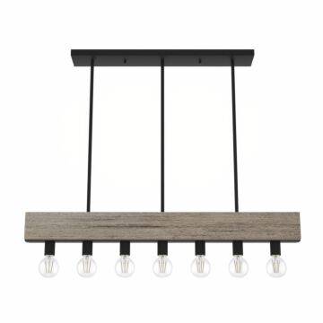 Hunter Donelson 7-Light Linear Chandelier in Rustic Iron
