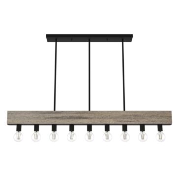 Hunter Donelson 9-Light Linear Chandelier in Rustic Iron