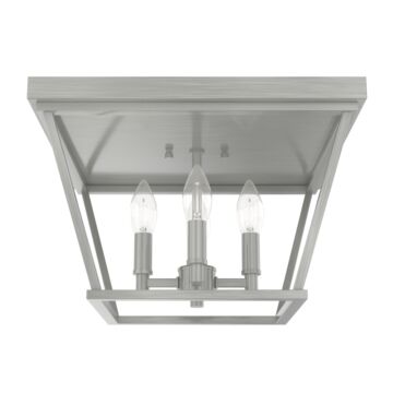 Hunter Laurel Ridge 4-Light Flush Mount in Brushed Nickel