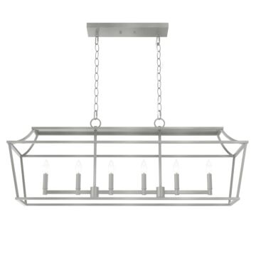 Hunter Laurel Ridge 6-Light Linear Chandelier in Brushed Nickel