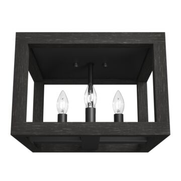Hunter Squire Manor 4-Light Flush Mount in Matte Black