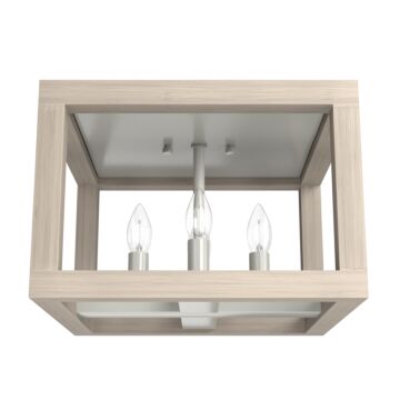 Hunter Squire Manor 4-Light Flush Mount in Brushed Nickel