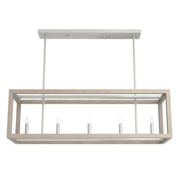 Hunter Squire Manor 5-Light Linear Chandelier in Brushed Nickel