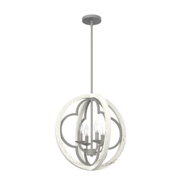 Hunter Gablecrest 4-Light Pendant in Painted Concrete