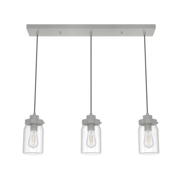 Hunter Devon Park 3-Light Cluster Linear in Brushed Nickel