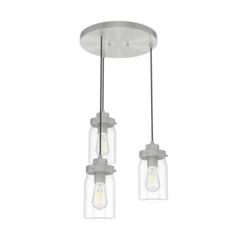 Hunter Devon Park 3-Light Cluster Round in Brushed Nickel