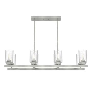 Hunter Hartland 8-Light Linear Chandelier in Brushed Nickel