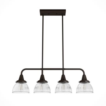 Hunter Cypress Grove 4-Light Linear Chandelier in Onyx Bengal