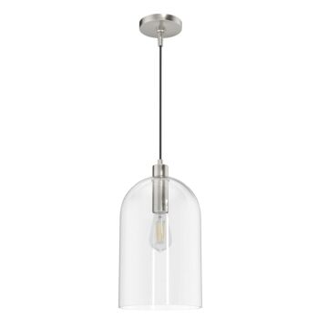 Hunter Lochmeade Clear Seeded Glass 1-Light Large pendant in Brushed Nickel