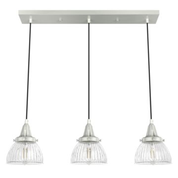 Hunter Cypress Grove 3-Light Linear Cluster in Brushed Nickel